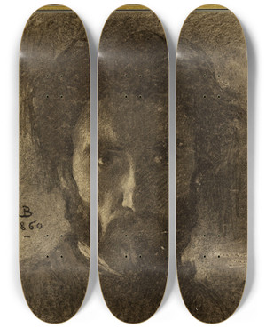 Triptych art skateboard deck of Lon Bonnat Portrait De Lartiste by Leon Bonnat (1833-1922) Triptych art skateboard deck of Lon Bonnat Portrait De Lartiste by Leon Bonnat (1833-1922)