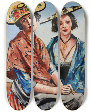Triptych art skateboard deck of Francis Picabia Sans Titre_20 by Francis Picabia (1879-1953)