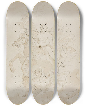 Triptych art skateboard deck of Fabio Canal Aurora by Fabio Canal