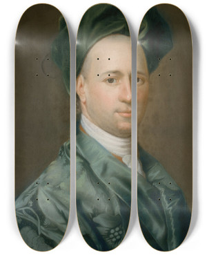 Triptych art skateboard deck of John Singleton Copley Ebenezer Storer by John Singleton Copley (1738-1815)
