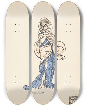 Triptych art skateboard deck of Ernst Stern Ariadne Verhllt by Ernst Stern (1876-1954) Triptych art skateboard deck of Ernst Stern Ariadne Verhllt by Ernst Stern (1876-1954)