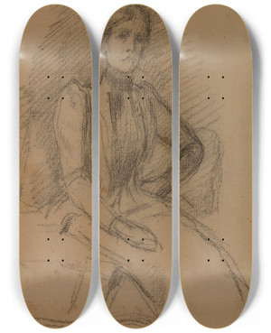 Triptych art skateboard deck of Pierre Puvis De Chavannes Femme Assise by Pierre Puvis De Chavannes (1824-1898) Triptych art skateboard deck of Pierre Puvis De Chavannes Femme Assise by Pierre Puvis De Chavannes (1824-1898)