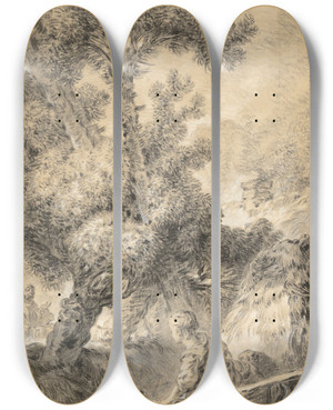 Triptych art skateboard deck of Jeanbaptiste Huet Shepherd And Shepherdess In A Bucolic Landscape by Jean-Baptiste Huet (1745-1811) Triptych art skateboard deck of Jeanbaptiste Huet Shepherd And Shepherdess In A Bucolic Landscape by Jean-Baptiste Huet (1745-1811)