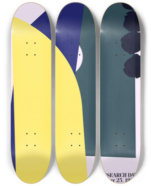 Triptych art skateboard deck of National Institutes Of Health Nih Research Day September 25 1986 by National Institutes Of Health (1887)