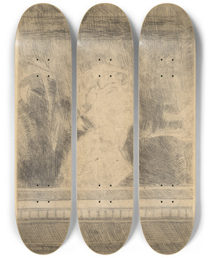Triptych art skateboard deck of James Ensor Borstbeeld by James Ensor (1860-1949)