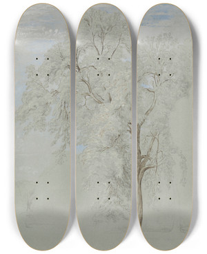 Triptych art skateboard deck of Edward Swinburne Ash Tree by Edward Swinburne