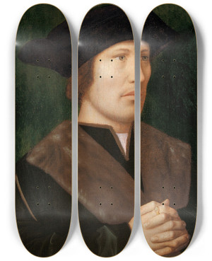 Triptych art skateboard deck of Ambrosius Benson Man Praying by Ambrosius Benson (1519-1550)