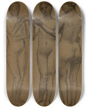 Triptych art skateboard deck of Pierre Puvis De Chavannes Groupe De Trois Femmes by Pierre Puvis De Chavannes (1824-1898) Triptych art skateboard deck of Pierre Puvis De Chavannes Groupe De Trois Femmes by Pierre Puvis De Chavannes (1824-1898)