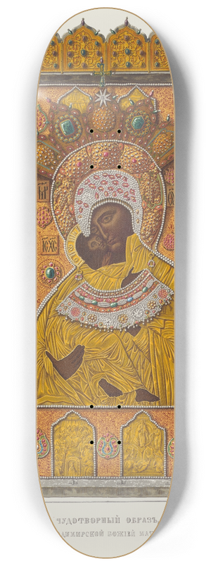 Fedor Grigoryevich Solntsev - Chudotvornyi obraz Vladimirskoi Bozhiei Materi. Khromolitografiia F. Dregera. 8.25 inch art skate deck