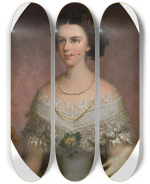 Triptych art skateboard deck of Franz Russ The Elder Kaiserin Elisabeth by Franz Russ The Elder (1817-1892)
