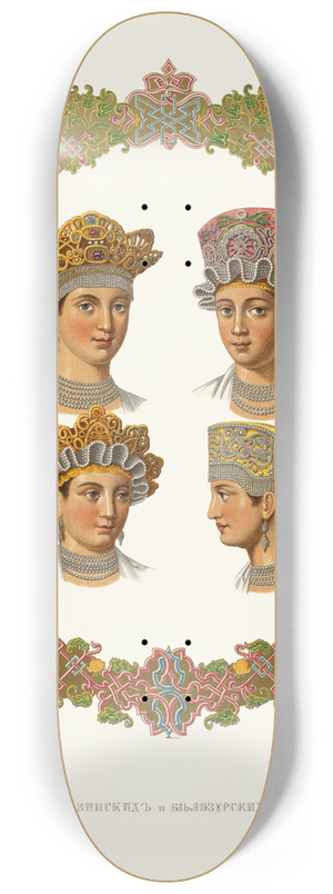 Fedor Grigoryevich Solntsev - Golovnoi ubor Tikhvinskikh i Belozerskikh zhenshchin i devits 8.25 inch art skate deck