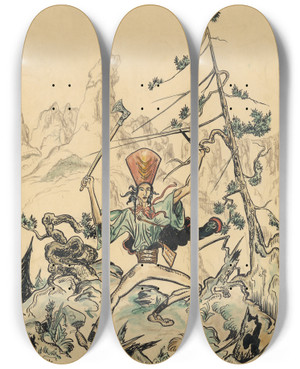 Triptych art skateboard deck of Jn Novk Jnok_1 by Jan Novak (1921-1944)