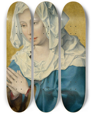 Triptych art skateboard deck of Joos Van Cleve Materdolorosa by Joos Van Cleve (1485-1541)