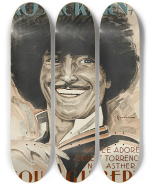 Triptych art skateboard deck of Eric Rohman The Cossacks by Eric Rohman (1891-1949)