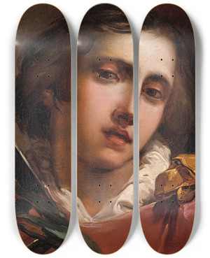 Triptych art skateboard deck of Gaetano Gandolfi Saint Lawrence by Gaetano Gandolfi (1734-1802)