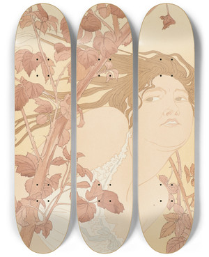 Triptych art skateboard deck of Henri Detouche In The Brambles Dans Les Ronces by Henri Detouche (1854-1913) Triptych art skateboard deck of Henri Detouche In The Brambles Dans Les Ronces by Henri Detouche (1854-1913)