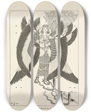 Triptych art skateboard deck of Dugald Stewart Walker Fairy Tales From Hans Christian Andersen Pl25 by Dugald Stewart Walker (1883-1937)