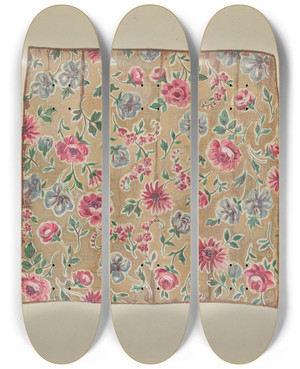 Triptych art skateboard deck of Marie Lutrell Calico_3 by Marie Lutrell