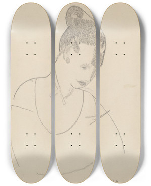 Triptych art skateboard deck of George Wesley Bellows Elsie Speicher Verso by George Wesley Bellows (1882-1925) Triptych art skateboard deck of George Wesley Bellows Elsie Speicher Verso by George Wesley Bellows (1882-1925)