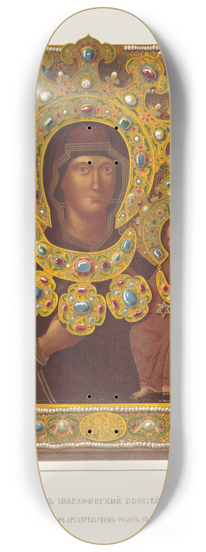 Fedor Grigoryevich Solntsev - Obraz Iosafovskoi Bozhiei Materi (Khran. V Arkhangelskom sobore v Moskve.) Khromolitografiia F.Dregera. 8.25 inch art skate deck