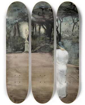 Triptych art skateboard deck of Magnus Enckell The Cult Of Venus by Magnus Enckell (1870-1925)