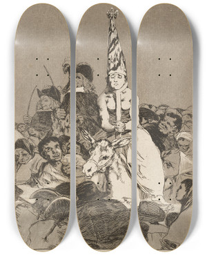 Triptych art skateboard deck of Francisco De Goya Nohubo Remedio Nothing Could Be Done About It by Francisco de Goya (1746-1828)
