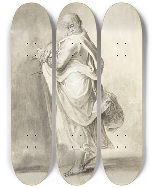 Triptych art skateboard deck of Matthus Gundelach Jesus Og De 12 Apostle Paulus by Matthaus Gundelach (1566-1653)
