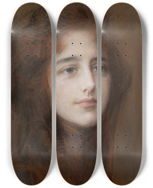 Triptych art skateboard deck of Teodor Axentowicz Portrait Of A Young Woman by Teodor Axentowicz (1859-1938) Triptych art skateboard deck of Teodor Axentowicz Portrait Of A Young Woman by Teodor Axentowicz (1859-1938)