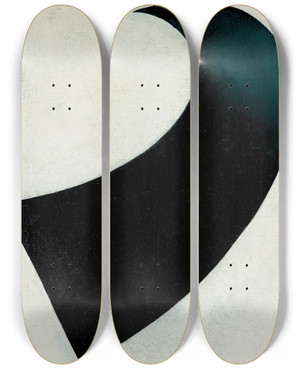Triptych art skateboard deck of Kazimir Malevich Suprematism_3 by Kazimir Malevich (1879-1935)