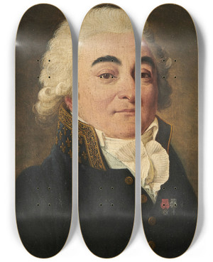 Triptych art skateboard deck of Louis Lopold Boilly Portrait De Mariegabrielflorentauguste Comte De Choiseulgouffier by Louis Leopold Boilly (1761-1845)