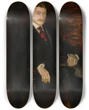 Triptych art skateboard deck of Thomas Eakins Portrait Of Dr Joseph Leidy Ii by Thomas Eakins (1844-1916)