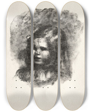 Triptych art skateboard deck of Pierreauguste Renoir Claude Renoir Turned To The Left by Pierre-Auguste Renoir (1841-1919)