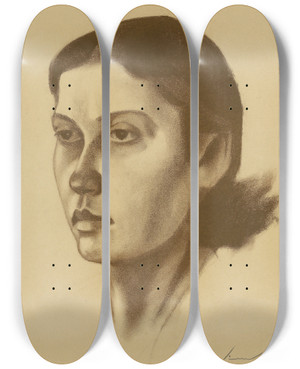 Triptych art skateboard deck of Karl Wiener Weibliches Portrt Ii_2 by Karl Wiener (1901-1949) Triptych art skateboard deck of Karl Wiener Weibliches Portrt Ii_2 by Karl Wiener (1901-1949)