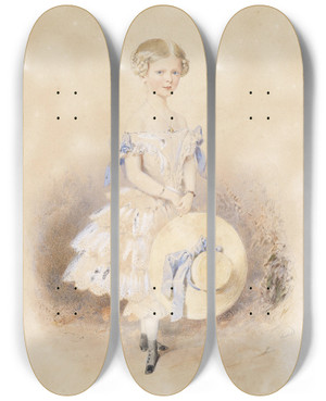 Triptych art skateboard deck of Carl Goebel Mdchen Mit Strohhut by Carl Goebel (1824-1899) Triptych art skateboard deck of Carl Goebel Mdchen Mit Strohhut by Carl Goebel (1824-1899)