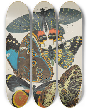 Triptych art skateboard deck of Emileallain Sguy Papillons Pl02 by Emile-Allain Sguy (1877-1951) Triptych art skateboard deck of Emileallain Sguy Papillons Pl02 by Emile-Allain Sguy (1877-1951)
