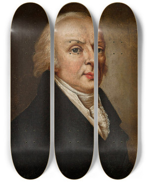Triptych art skateboard deck of Franciszek Smuglewicz Portrait Of Jdrzej Niadecki by Franciszek Smuglewicz (1745-1807)