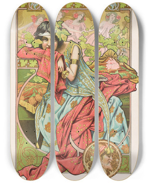 Triptych art skateboard deck of Miguel Segui Publisher Album Salon Pl58 by Miguel Segui (Publisher) (19-)