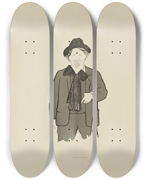 Triptych art skateboard deck of Leonetto Cappiello 70 Dessins De Cappiello Pl16 by Leonetto Cappiello (1875-1942)