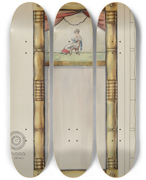 Triptych art skateboard deck of Kurt Melzer Mirror by Kurt Melzer