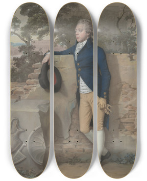 Triptych art skateboard deck of Hugh Douglas Hamilton Frederick North Later Fifth Earl Of Guilford In Rome by Hugh Douglas Hamilton (1739-1808)