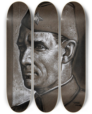 Triptych art skateboard deck of Marc Stone Marshal Tito_2 by Marc Stone (1909-1991) Triptych art skateboard deck of Marc Stone Marshal Tito_2 by Marc Stone (1909-1991)
