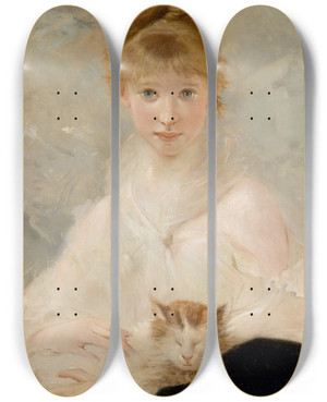 Triptych art skateboard deck of Charles Chaplin Der Kleine Liebling by Charles Chaplin (1825-1891)