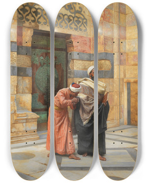 Triptych art skateboard deck of Ludwig Deutsch Respect by Ludwig Deutsch (1855-1935)