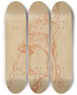 Triptych art skateboard deck of Thodore Gricault Cuirassier Cheval Chargeant by Theodore Gericault (1791-1824) Triptych art skateboard deck of Thodore Gricault Cuirassier Cheval Chargeant by Theodore Gericault (1791-1824)