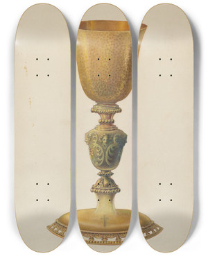 Triptych art skateboard deck of Ivar Julius Chalice by Ivar Julius