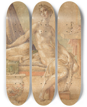 Triptych art skateboard deck of Parmigianino Lucretia by Parmigianino (1503-1540) Triptych art skateboard deck of Parmigianino Lucretia by Parmigianino (1503-1540)