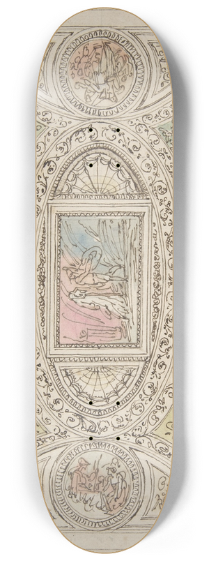 Felice Giani - Design for a Ceiling with Decoration Related to Virgils Sixth Canto 8.25 inch art skate deck