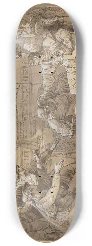 Felice Giani - The infant Moses casting the Pharaohs crown to the ground 8.25 inch art skate deck