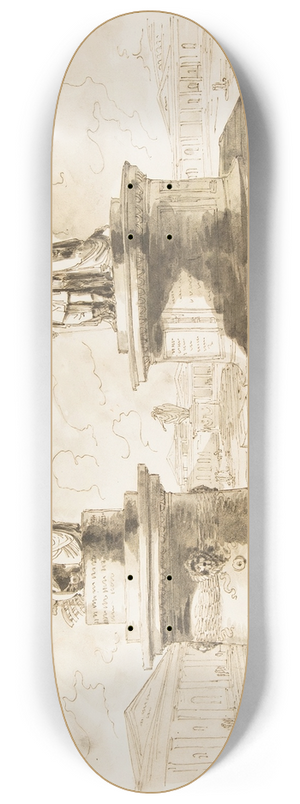 Felice Giani - Two sculptures on pedestals 8.25 inch art skate deck