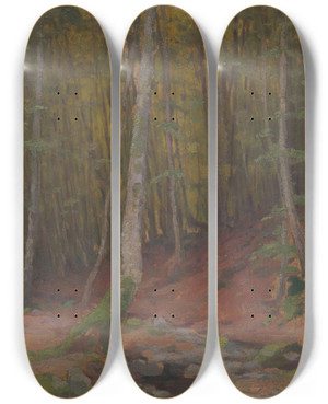 Triptych art skateboard deck of Udovt Ordk Forest_2 by udovt ordk (1865-1937)